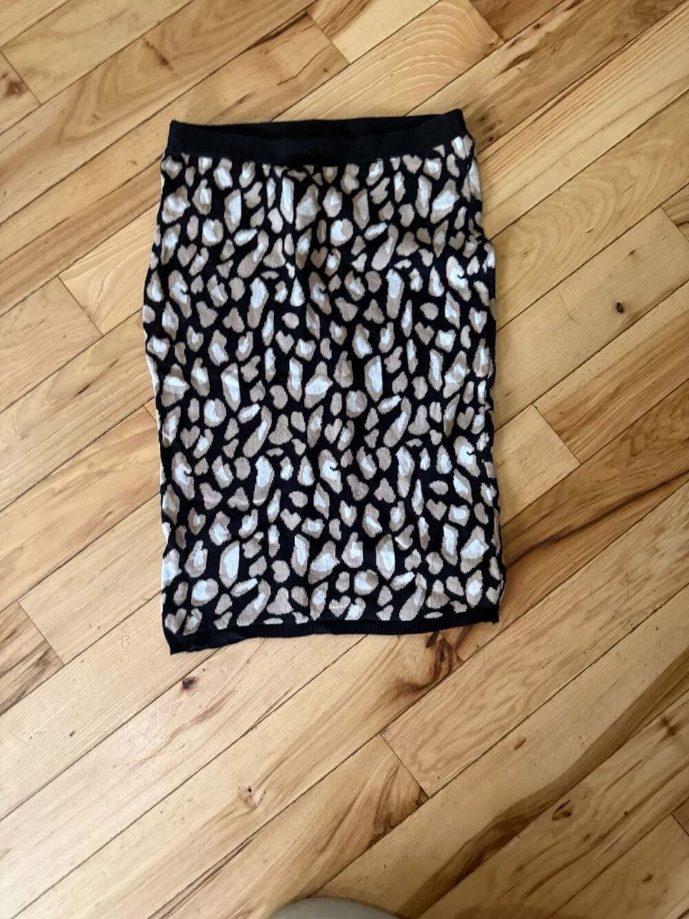 Unbranded Leopard Print Knit Pencil Skirt